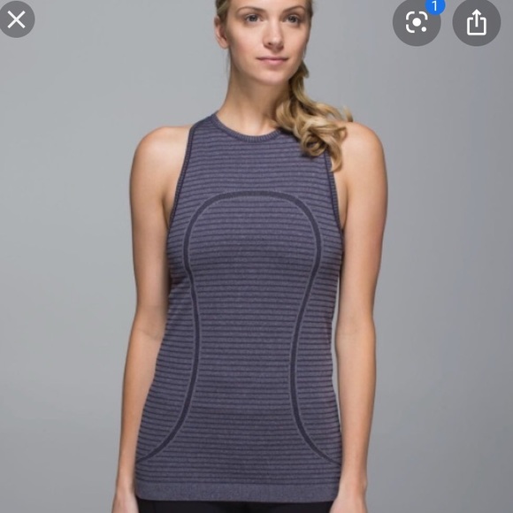 Lululemon Swiftly Tech  High Neck  Heathered navy - Picture 1 of 3